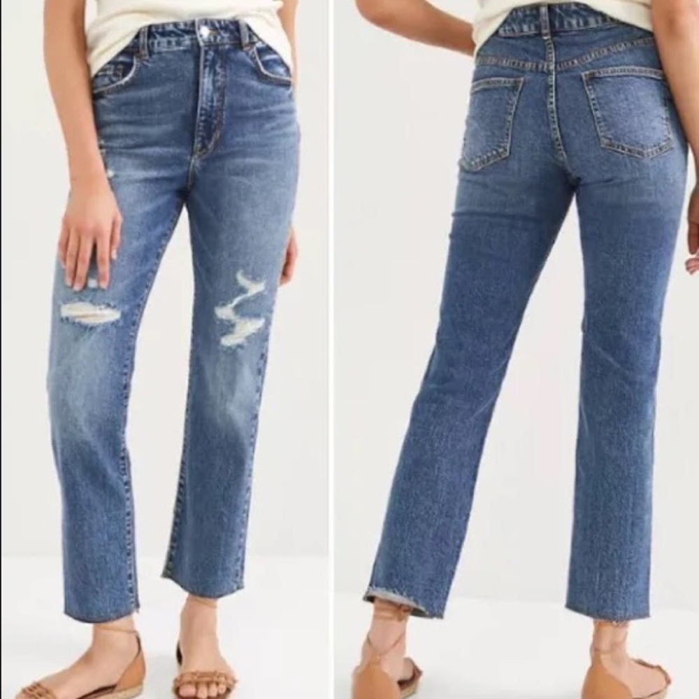 Anthropologie Pilcro the Vintage Distressed Straight Jeans.